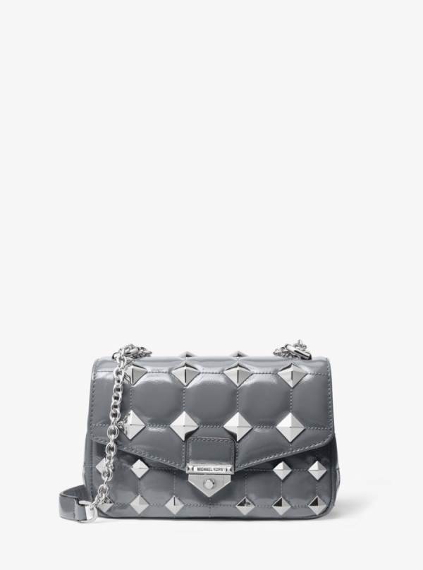 Damske Taška Cez Rameno Michael Kors Soho Small Studded Quilted Patent Leather Siva - Kabelky Michael Kors Outlet | NSHOF-7264